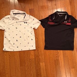 Boys Under Armour Polos White and Black Polo Shirts - Both Size YXS